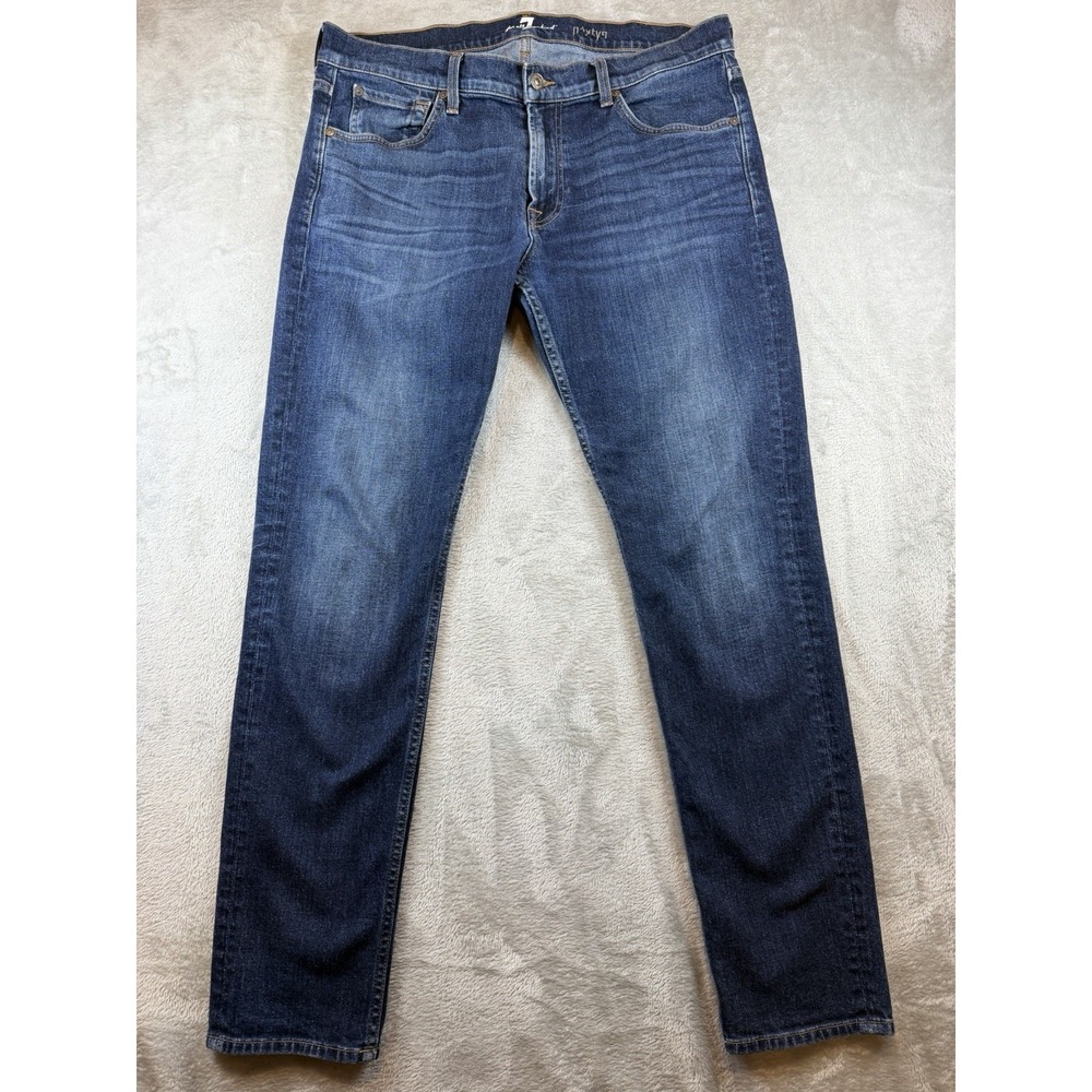 7 For All Mankind Jeans Mens Paxtyn 36X32 Dark Wash Denim Pants Straight Leg